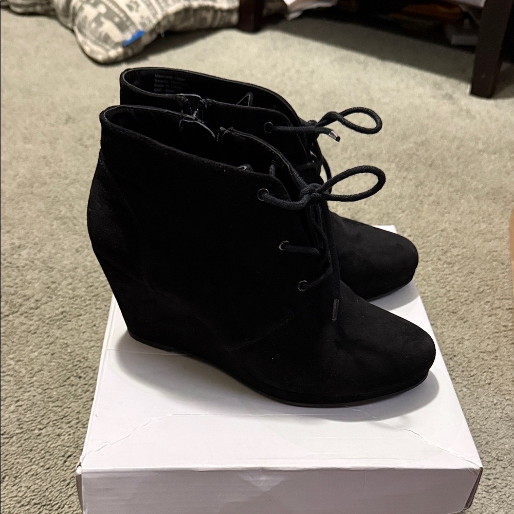 Style & co. Black Wedge Ankle Boots - Picture 7 of 7